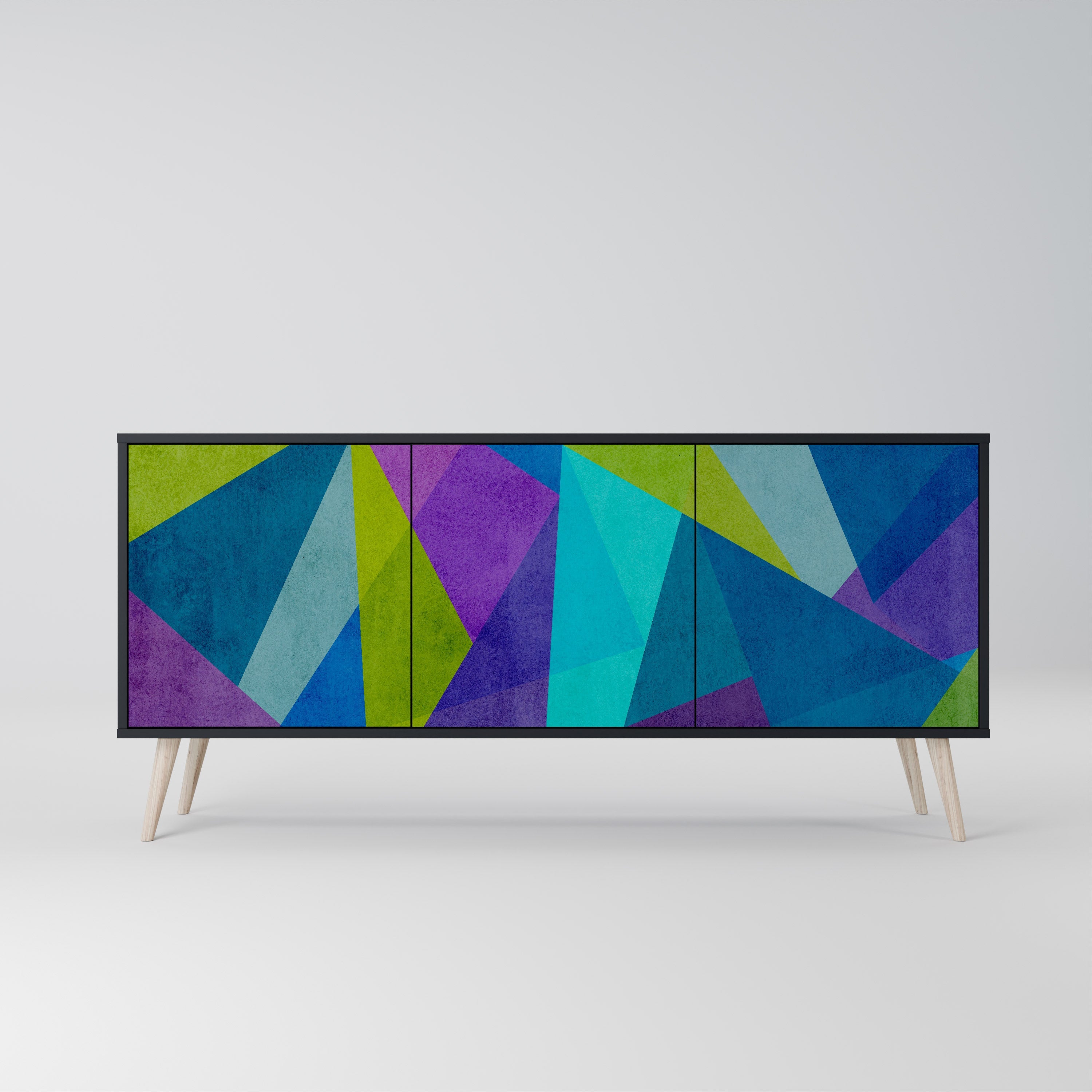 COLD SHOWCASE Aparador de 3 Portas em Acabamento Preto