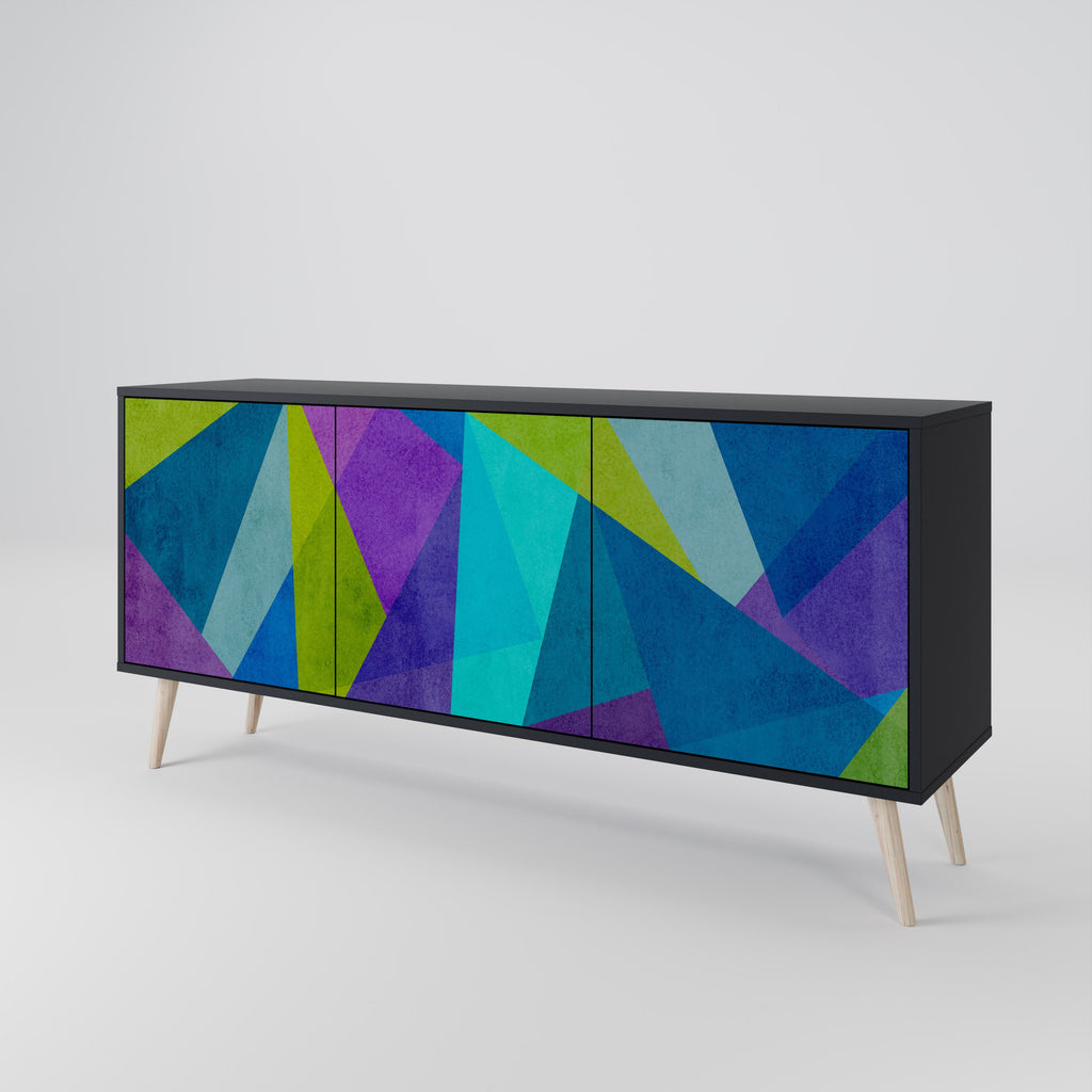 COLD SHOWCASE 3-Door Sideboard in Black Finish