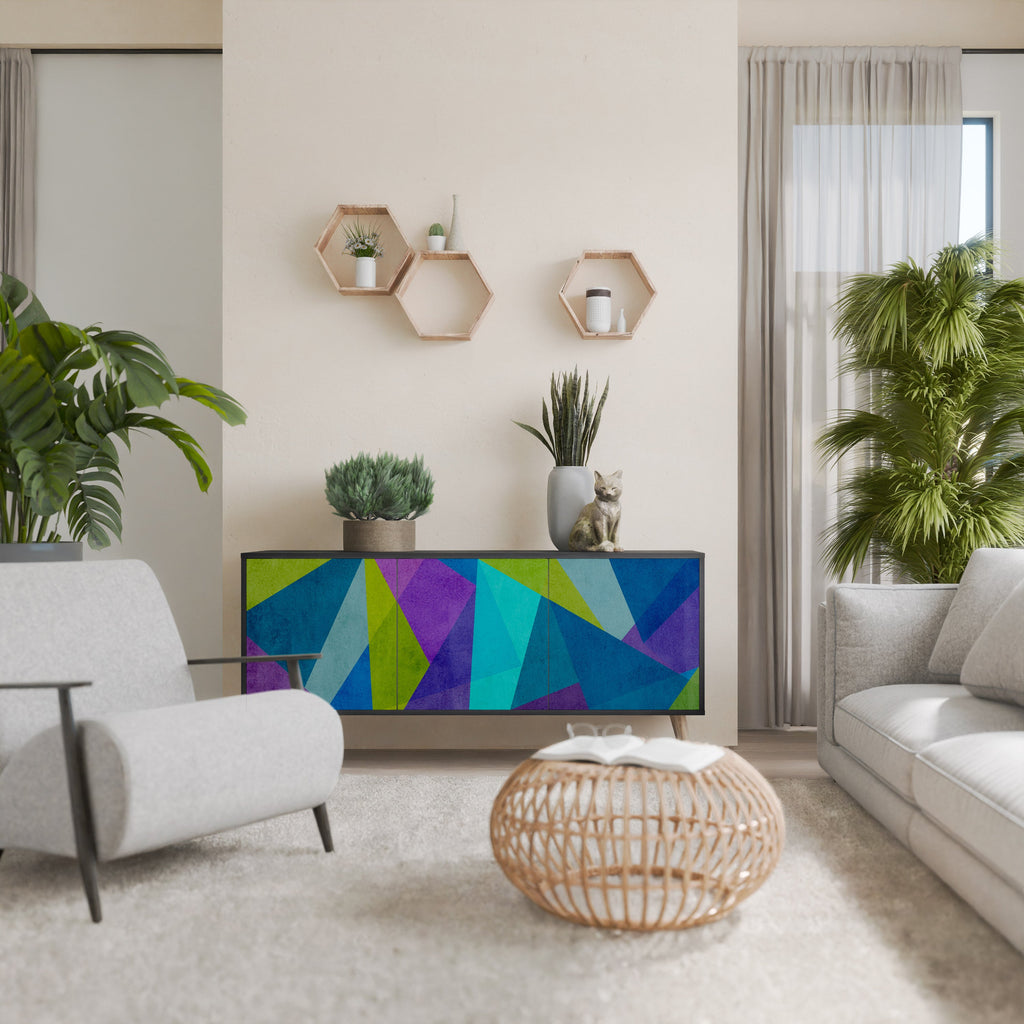 COLD SHOWCASE 3-Door Sideboard in Black Finish