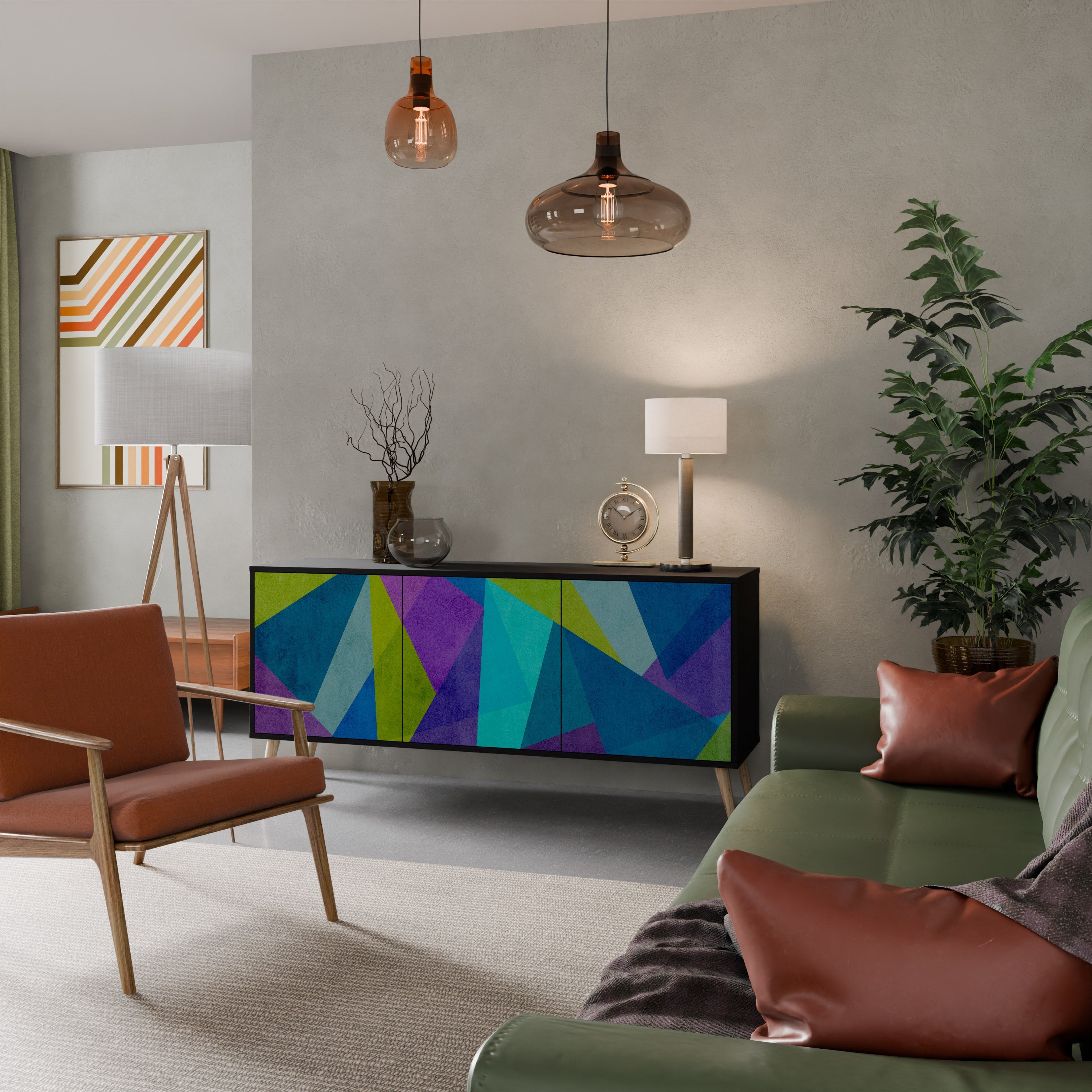 COLD SHOWCASE 3-Door Sideboard in Black Finish