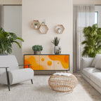 ORANGE ARRANGEMENT Aparador de 3 Portas em Acabamento Preto