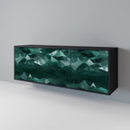 POLYGONAL FLOATING 3-Door Sideboard in Black Finish