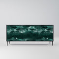 POLYGONAL FLOATING 3-Door Sideboard in Black Finish