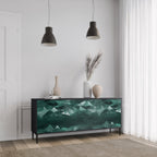 POLYGONAL FLOATING 3-Door Sideboard in Black Finish