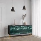POLYGONAL FLOATING 3-Door Sideboard in Black Finish