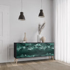 POLYGONAL FLOATING 3-Door Sideboard in Black Finish