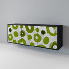 GREEN RHAPSODY Aparador de 3 Portas em Acabamento Preto