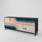 TWO HALVES 3-Door Sideboard in Black Finish