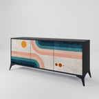 TWO HALVES 3-Door Sideboard in Black Finish