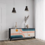 TWO HALVES 3-Door Sideboard in Black Finish
