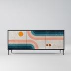 TWO HALVES 3-Door Sideboard in Black Finish