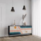 TWO HALVES 3-Door Sideboard in Black Finish