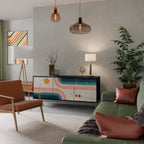 TWO HALVES 3-Door Sideboard in Black Finish