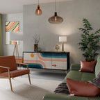 TWO HALVES 3-Door Sideboard in Black Finish