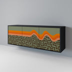 SIMPLE SOLUTIONS 3-Door Sideboard in Black Finish