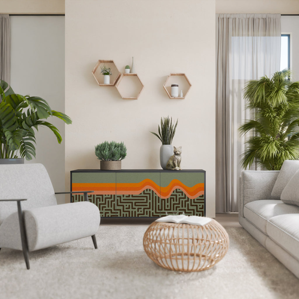 SIMPLE SOLUTIONS 3-Door Sideboard in Black Finish