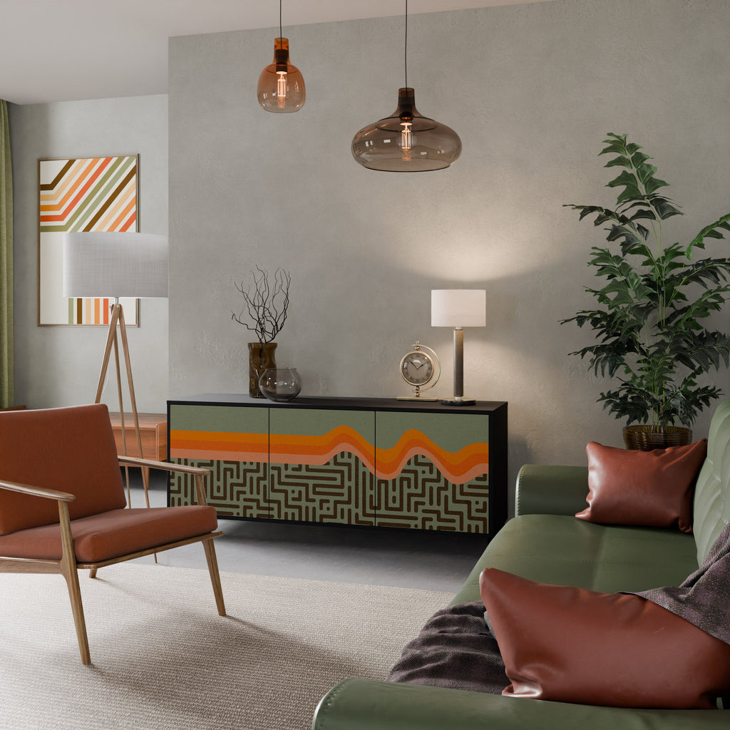 SIMPLE SOLUTIONS 3-Door Sideboard in Black Finish