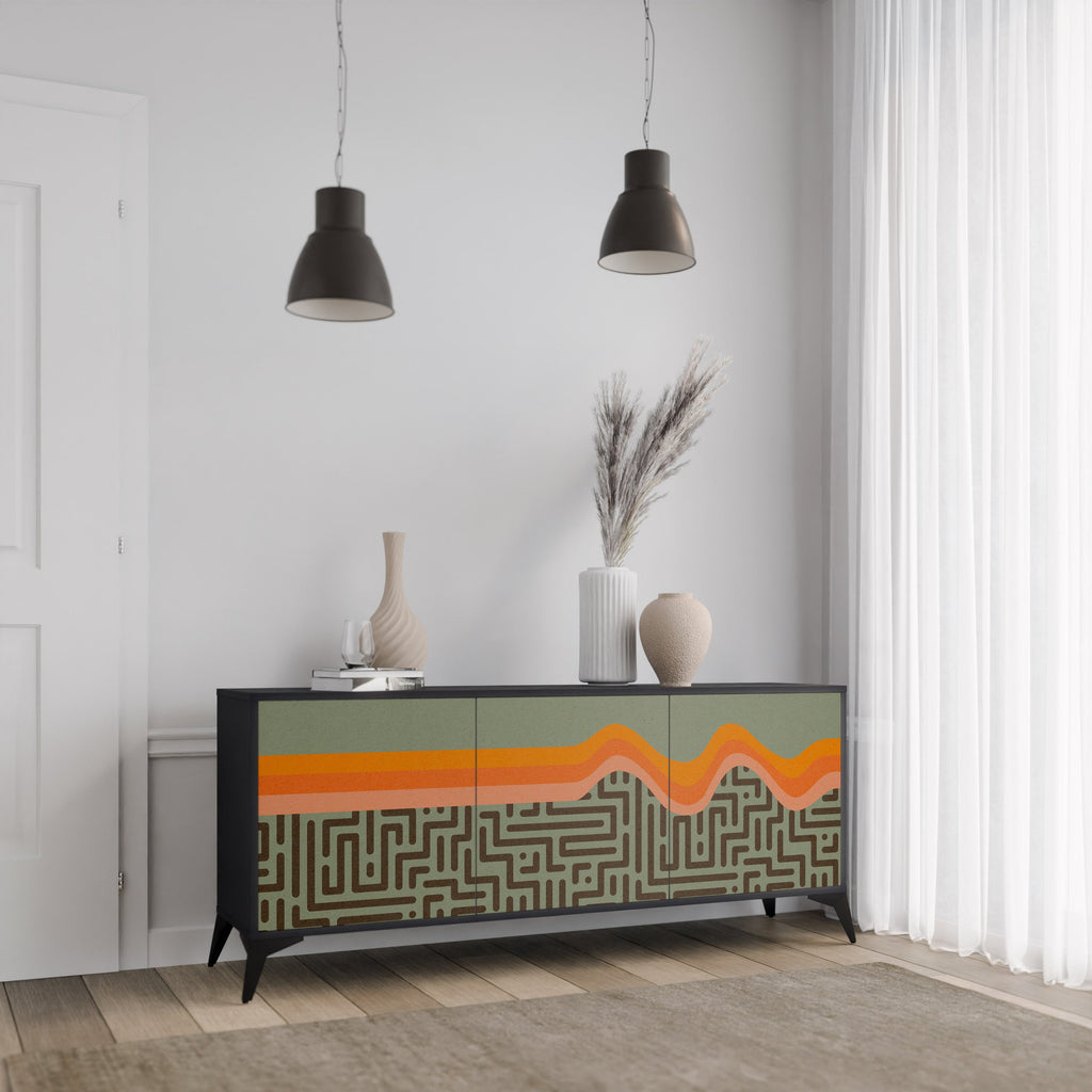 SIMPLE SOLUTIONS 3-Door Sideboard in Black Finish