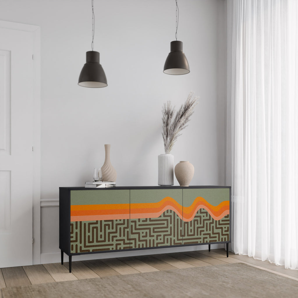 SIMPLE SOLUTIONS 3-Door Sideboard in Black Finish