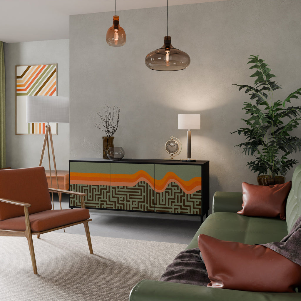 SIMPLE SOLUTIONS 3-Door Sideboard in Black Finish