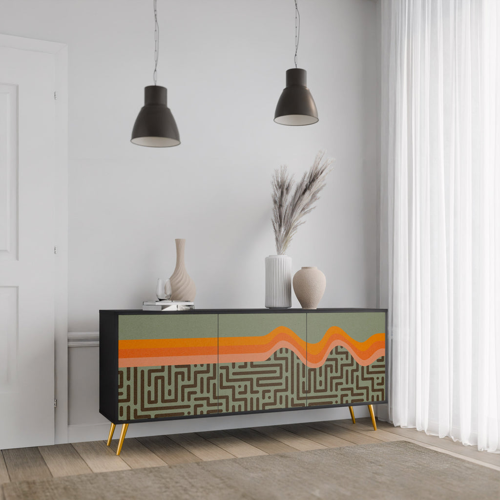 SIMPLE SOLUTIONS 3-Door Sideboard in Black Finish