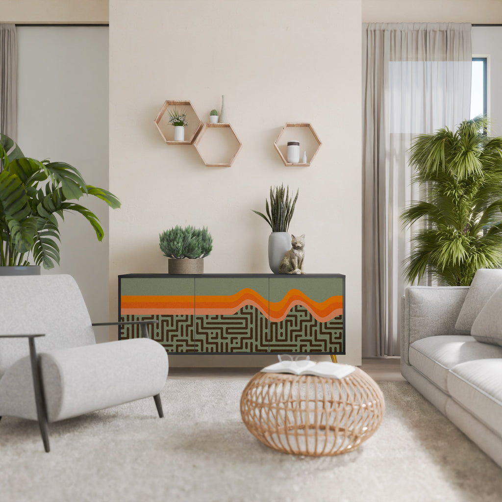 SIMPLE SOLUTIONS 3-Door Sideboard in Black Finish