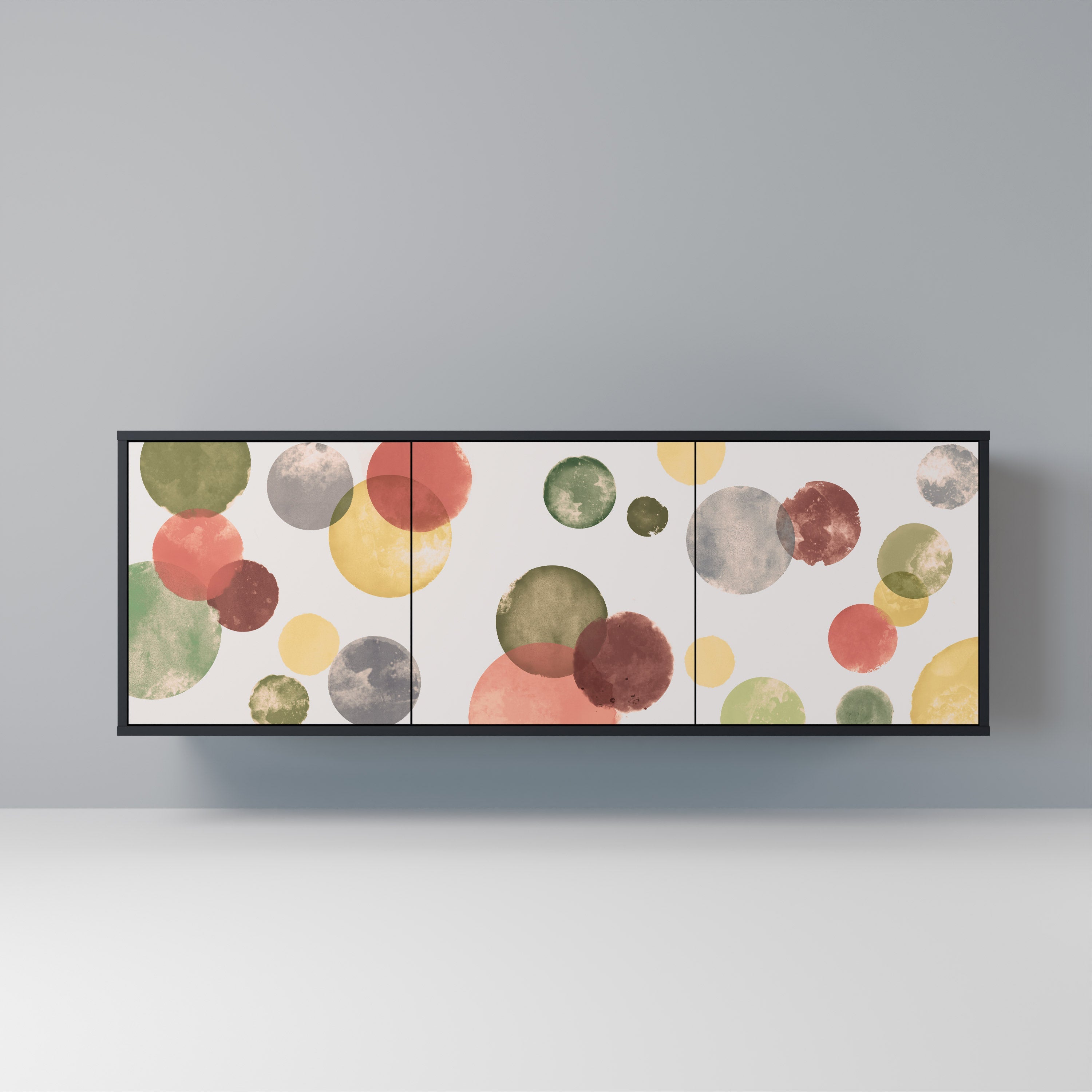 FLEETING HAPPINESS Aparador de 3 Portas em Acabamento Preto