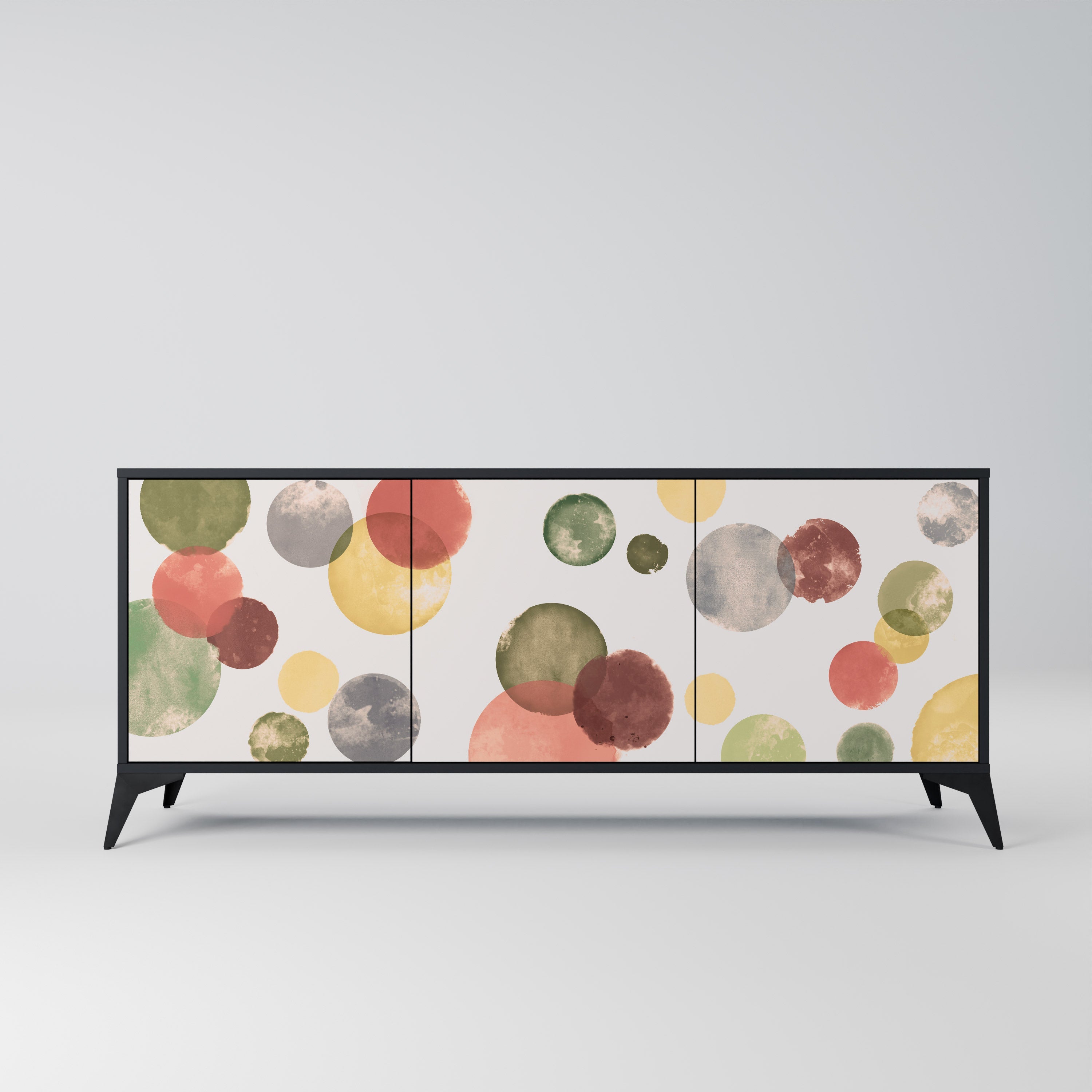 FLEETING HAPPINESS Aparador de 3 Portas em Acabamento Preto