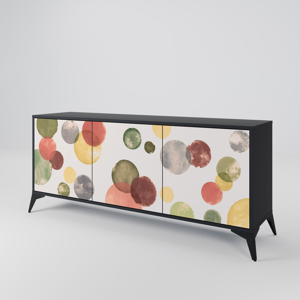 FLEETING HAPPINESS Aparador de 3 Portas em Acabamento Preto