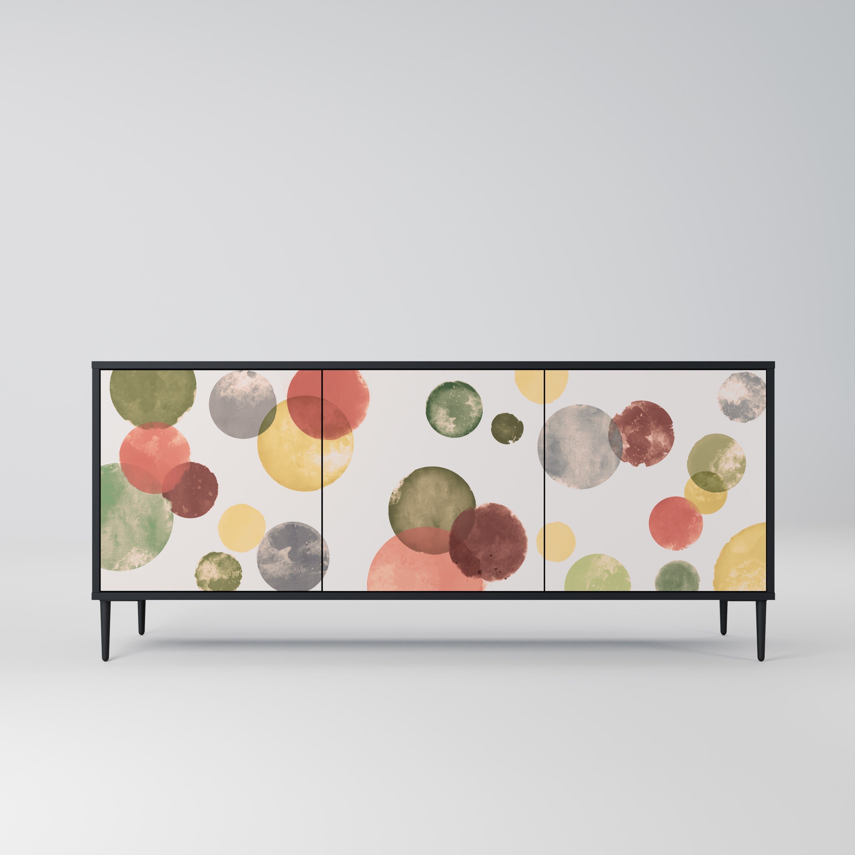 FLEETING HAPPINESS Aparador de 3 Portas em Acabamento Preto