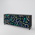 CONTRAST DANCE Aparador de 3 Portas em Acabamento Preto