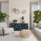 CONTRAST DANCE Aparador de 3 Portas em Acabamento Preto