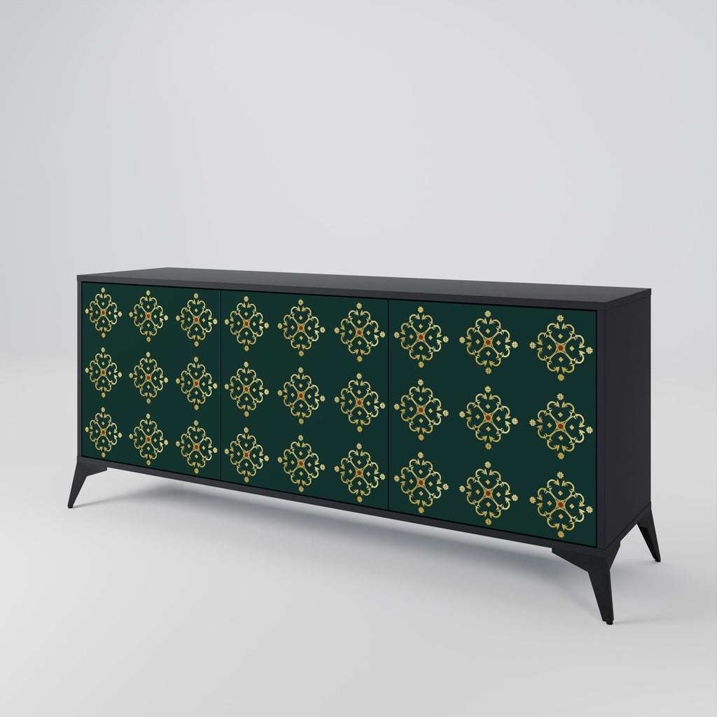 ROYAL MEDALLION 3-Door Sideboard in Black Finish