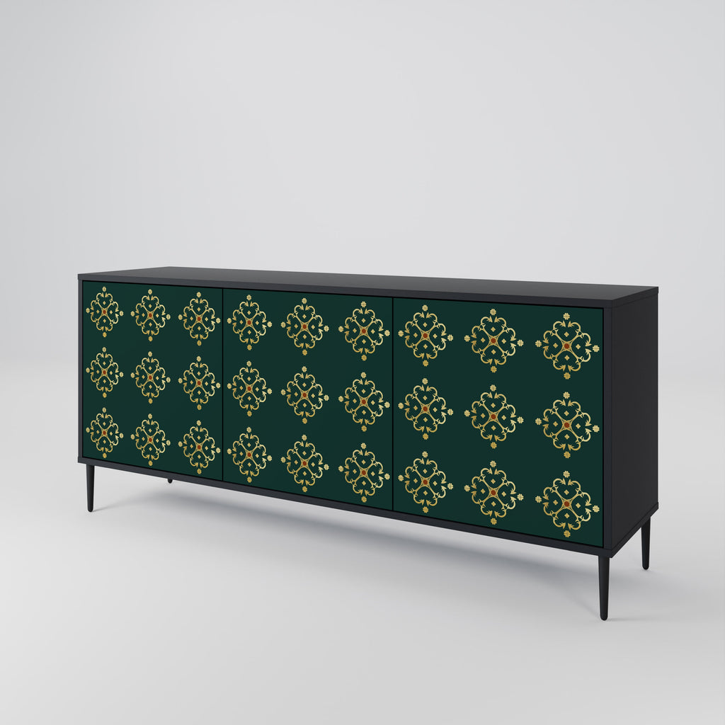 ROYAL MEDALLION 3-Door Sideboard in Black Finish