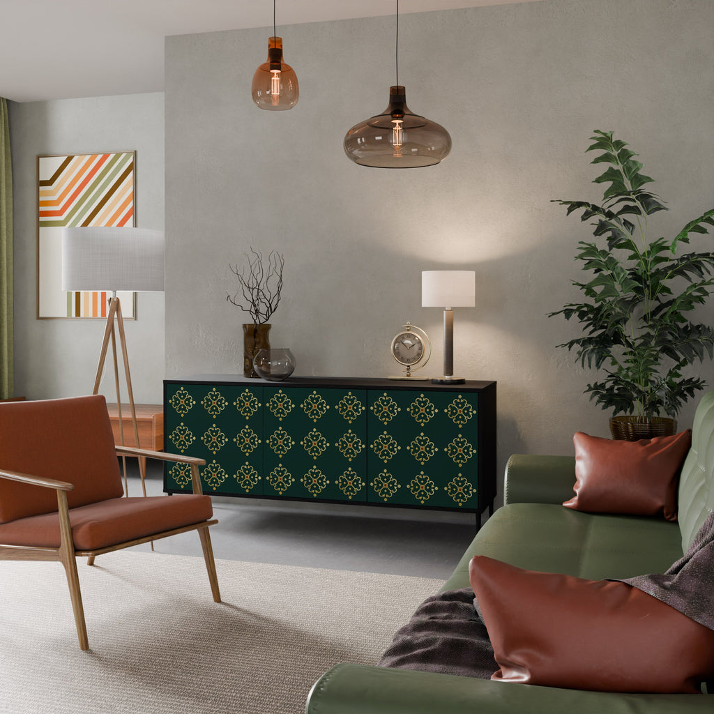 ROYAL MEDALLION 3-Door Sideboard in Black Finish