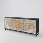 MYSTICAL STRUCTURE 3-Door Sideboard in Black Finish