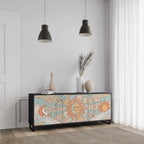 MYSTICAL STRUCTURE 3-Door Sideboard in Black Finish