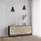 MYSTICAL STRUCTURE 3-Door Sideboard in Black Finish