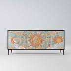 MYSTICAL STRUCTURE 3-Door Sideboard in Black Finish