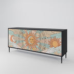 MYSTICAL STRUCTURE 3-Door Sideboard in Black Finish