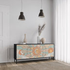 MYSTICAL STRUCTURE 3-Door Sideboard in Black Finish