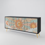 MYSTICAL STRUCTURE 3-Door Sideboard in Black Finish