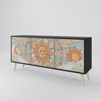 MYSTICAL STRUCTURE 3-Door Sideboard in Black Finish