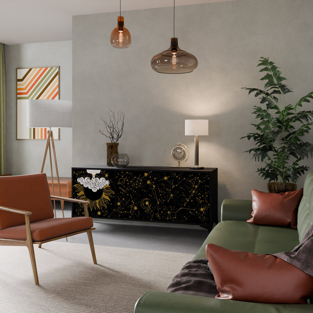 STELLAR CONSTELLATIONS 3-Door Sideboard in Black Finish