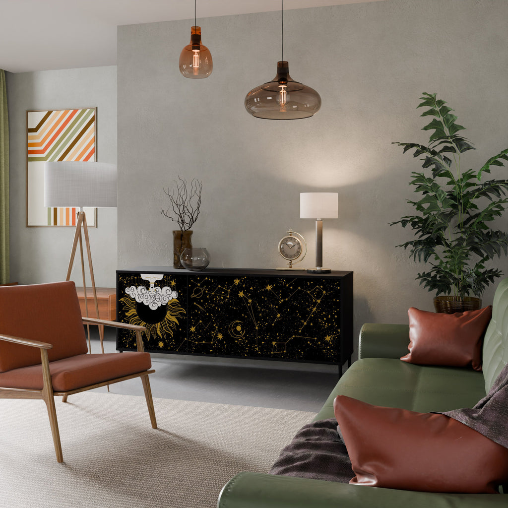 STELLAR CONSTELLATIONS 3-Door Sideboard in Black Finish