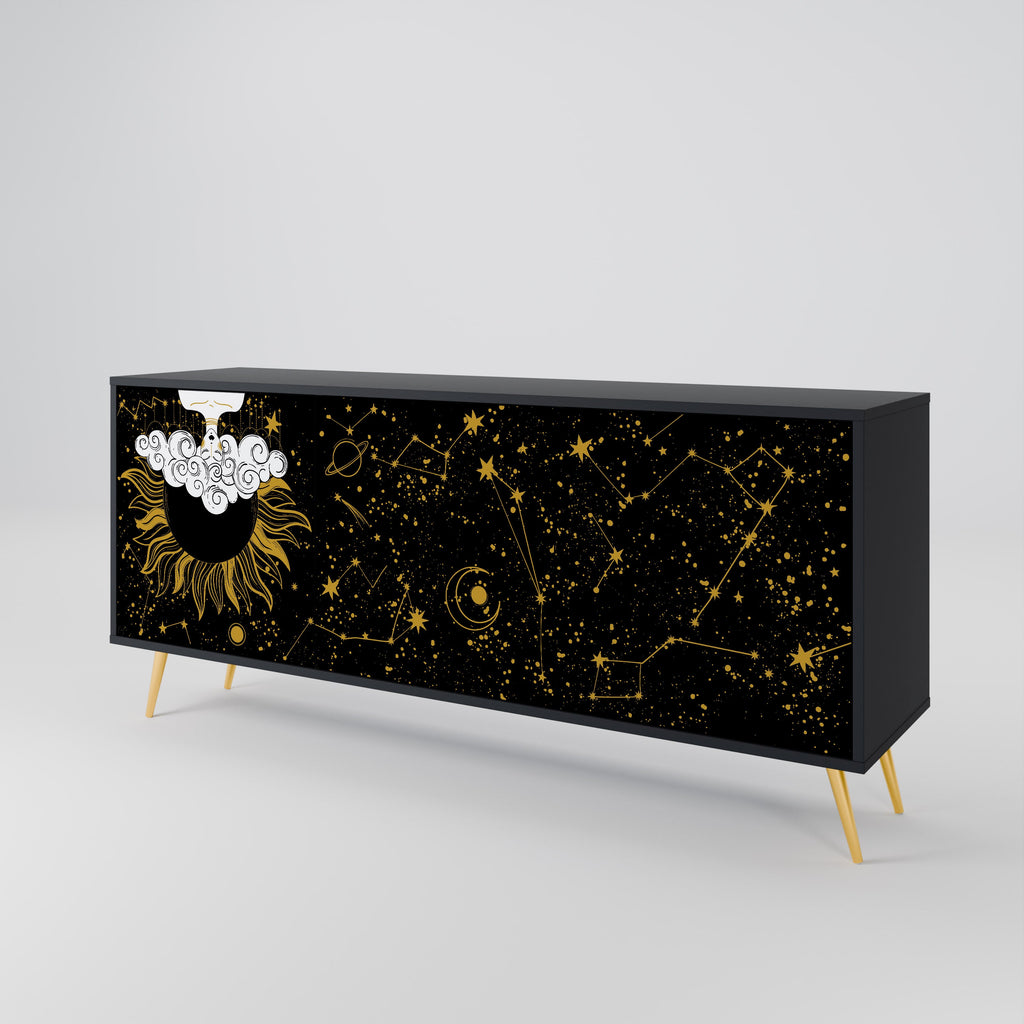 STELLAR CONSTELLATIONS 3-Door Sideboard in Black Finish