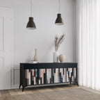 COLLAGE OF RECTANGLES Aparador de 3 Portas em Acabamento Preto