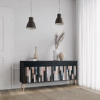 COLLAGE OF RECTANGLES Aparador de 3 Portas em Acabamento Preto