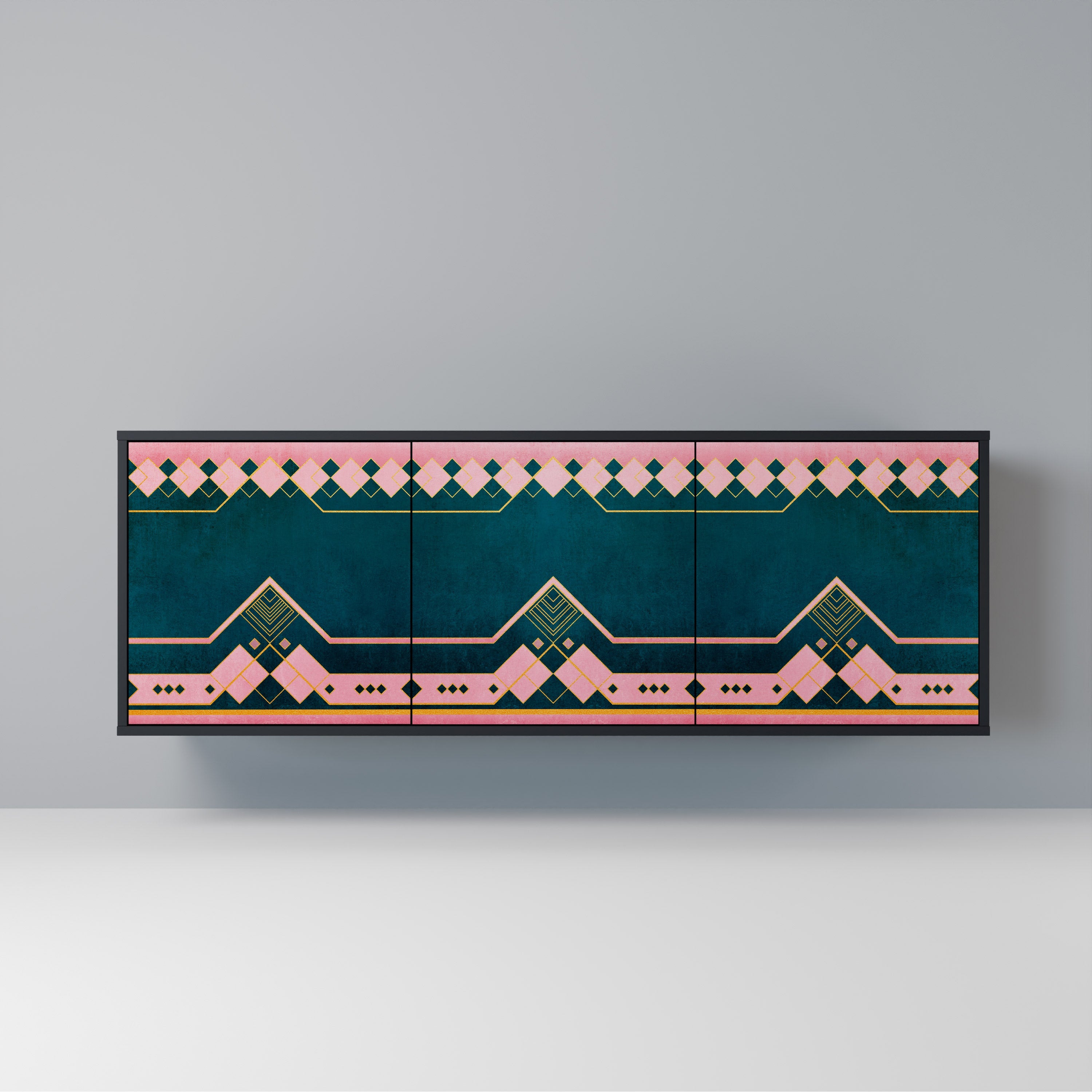 ROYAL COMPOSITION Aparador de 3 Portas em Acabamento Preto