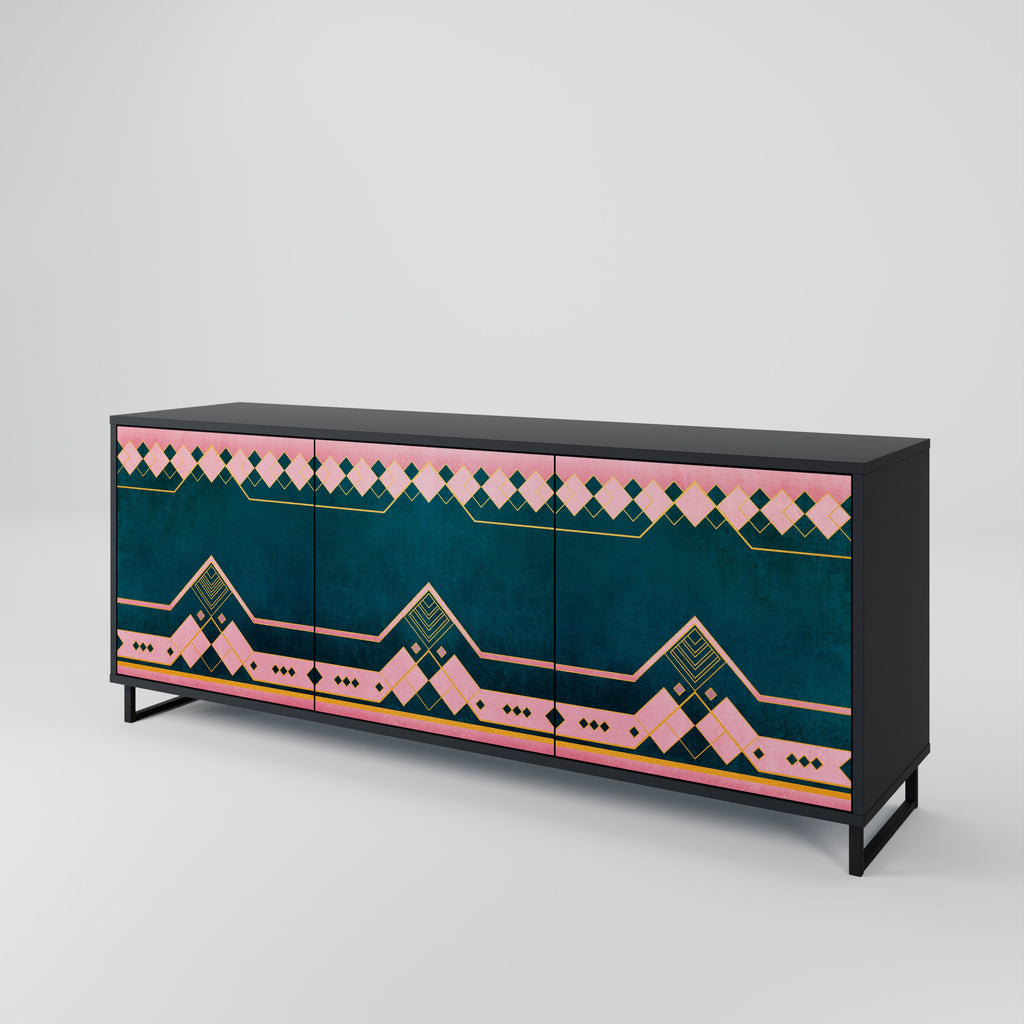 ROYAL COMPOSITION 3-Door Sideboard in Black Finish